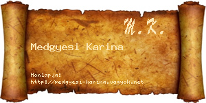 Medgyesi Karina névjegykártya